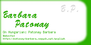 barbara patonay business card